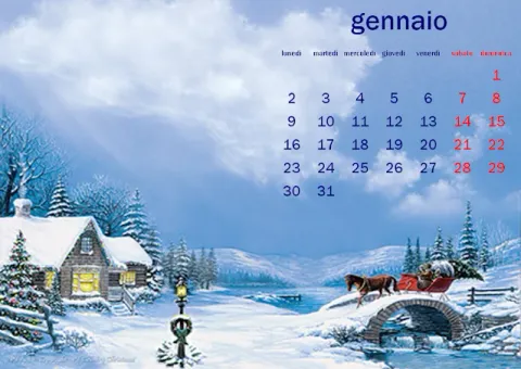 Calendario gennaio 2012