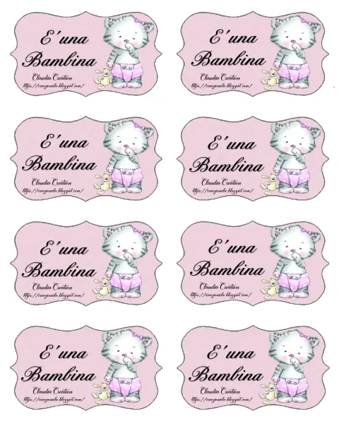 Etichette stampabili Baby Shower