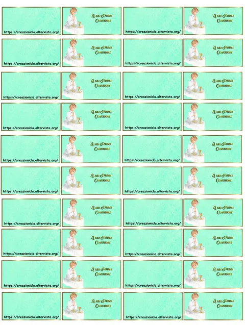 Bigliettini bomboniere Comunione