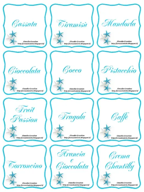 Cartellini per confettata