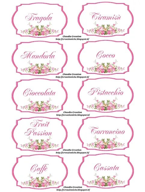 Cartellini per confettata