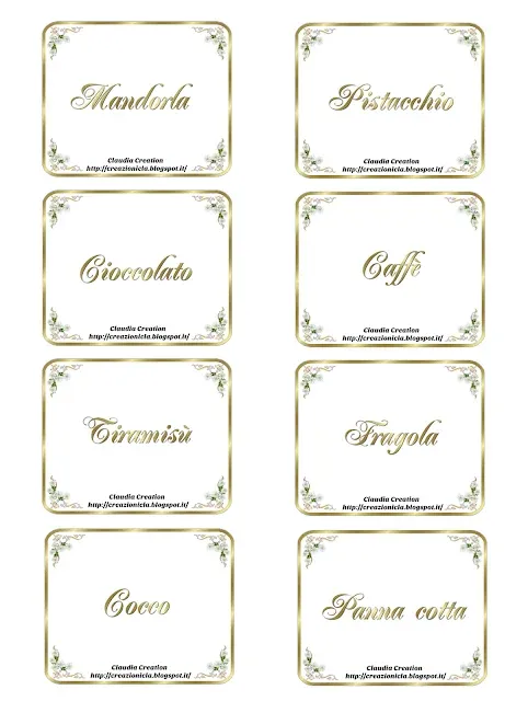 Cartellini per confettata