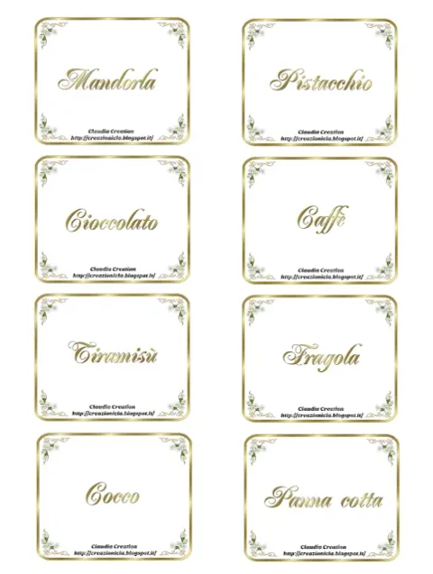 Cartellini per confettata