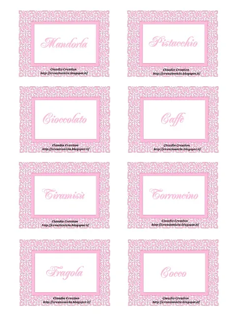 Cartellini per confettata