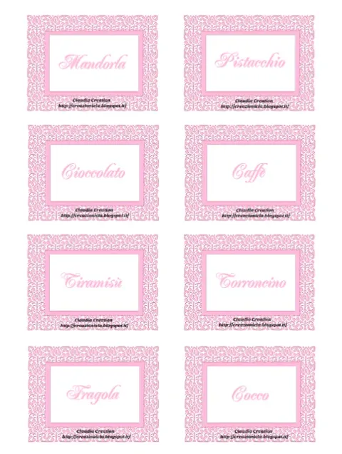 Cartellini per confettata