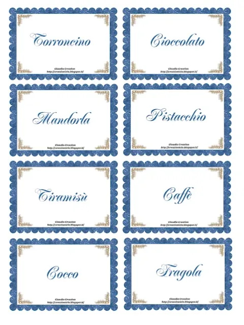 Cartellini per confettata