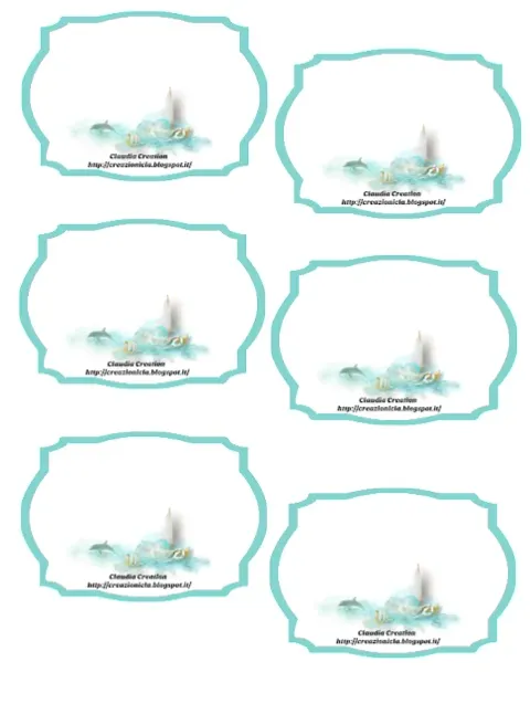 Cartellini per confettata stile marino