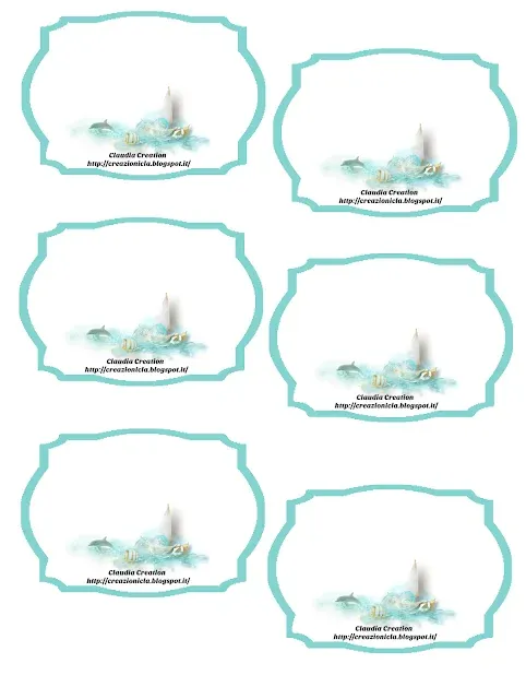 Cartellini per confettata stile marino