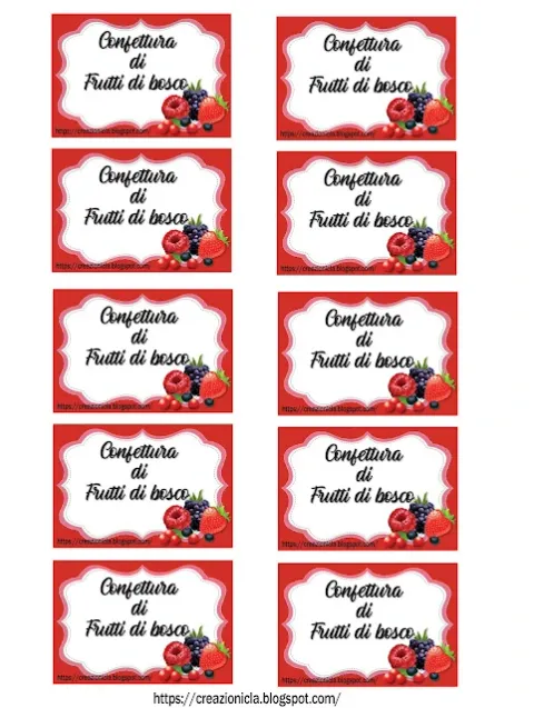 Etichette per confetture