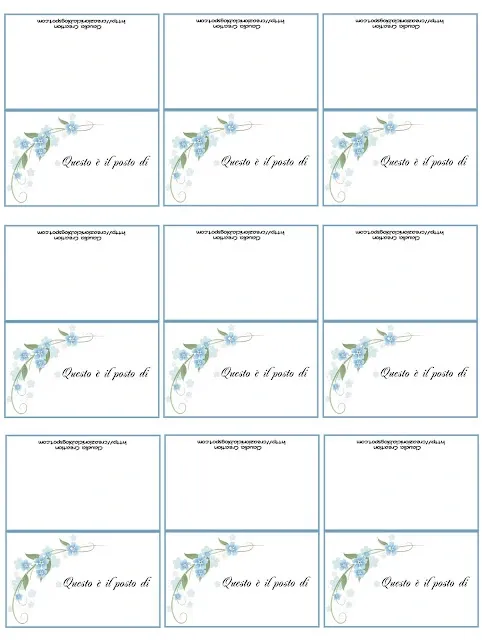 Segnaposto stampabili