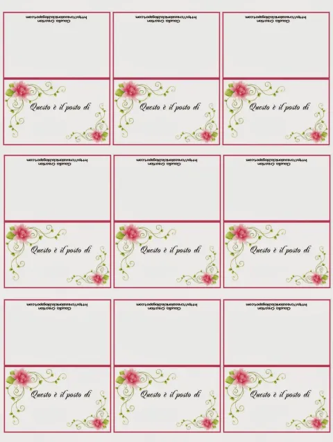 Segnaposti stampabili