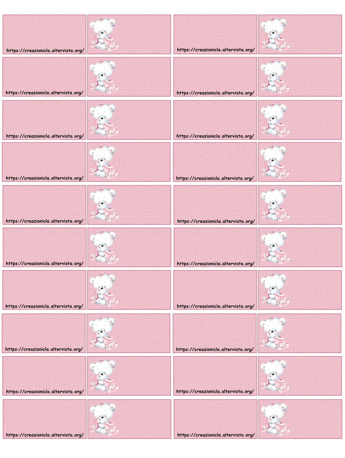 Bigliettini Bomboniere bimbi