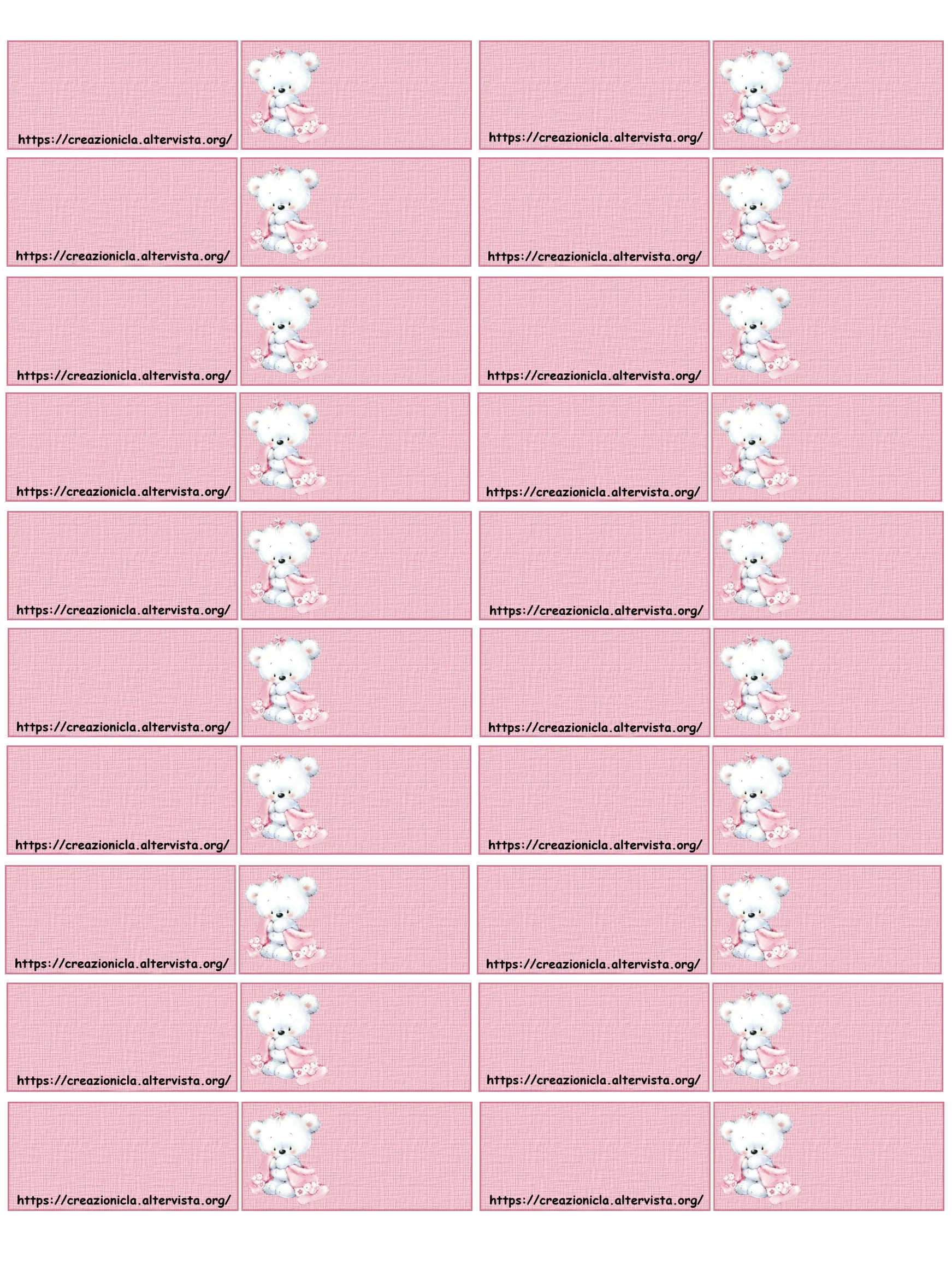 Bigliettini Bomboniere bimbi