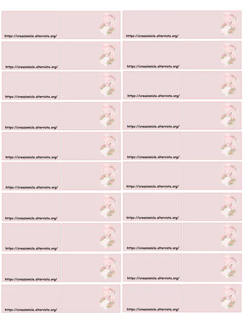 Bigliettini per bomboniere nascita