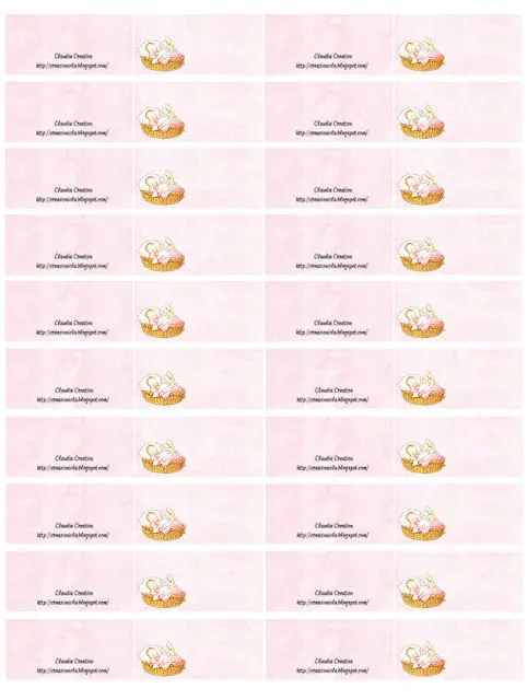 Set bimba Battesimo 3 ° parte bigliettini per bomboniere