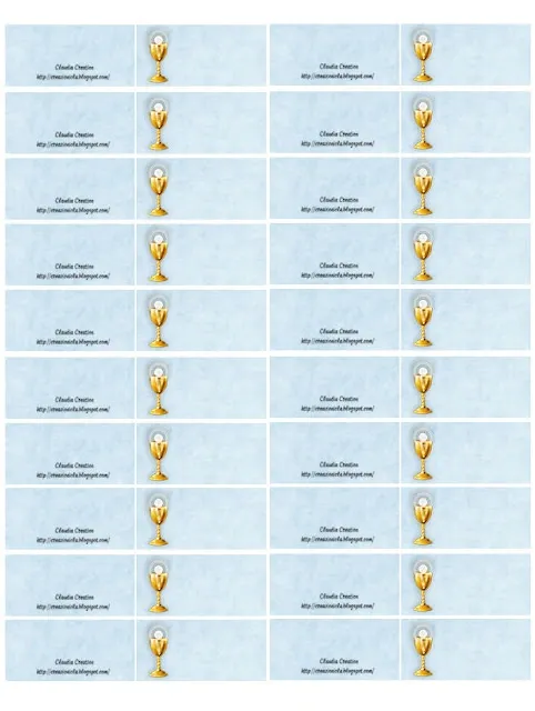 Bigliettini per bomboniere Comunione