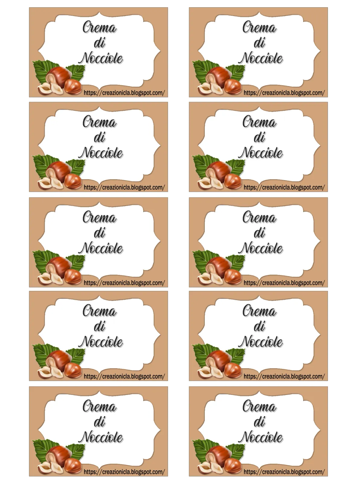 Etichette stampabili