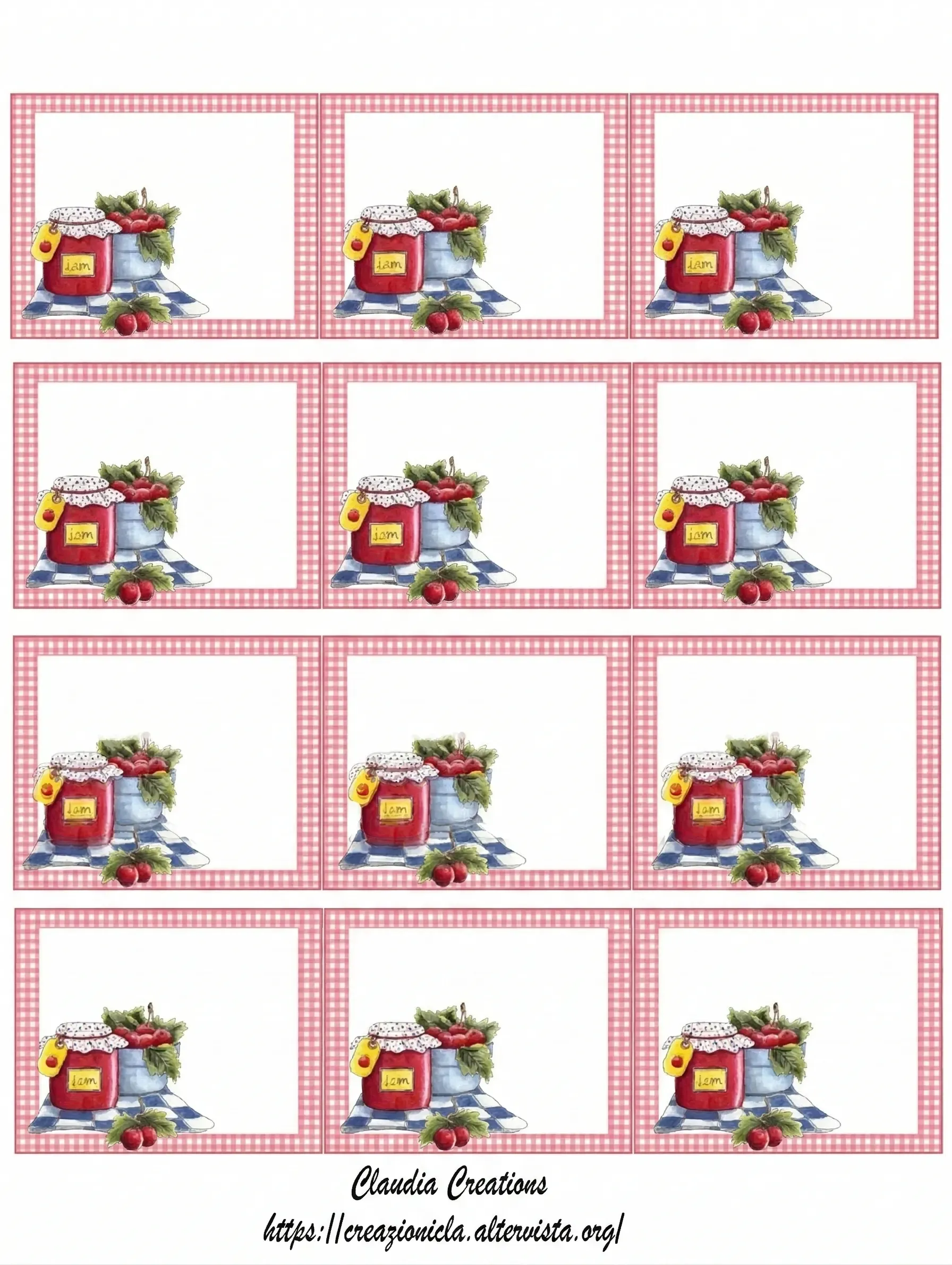 Etichette marmellate, grandi