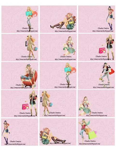 Etichette scuola Fashion Girl