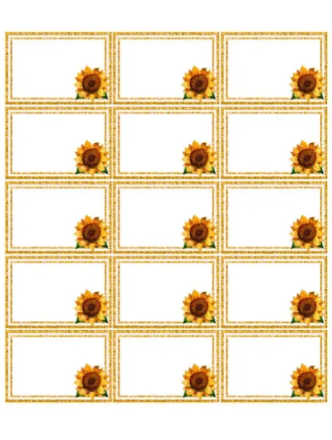 Etichette girasoli