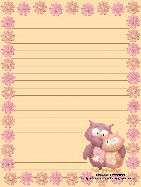 Carta da lettere gufetti