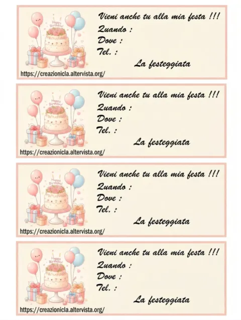 Invito festa stampabile