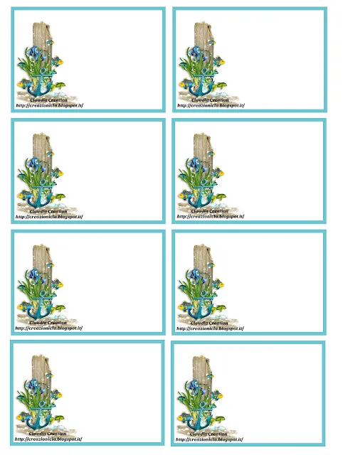 Etichette stampabili tema mare