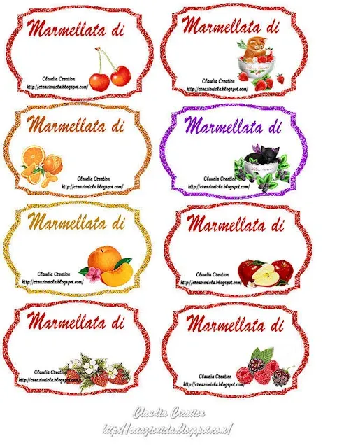 Etichette Marmellata