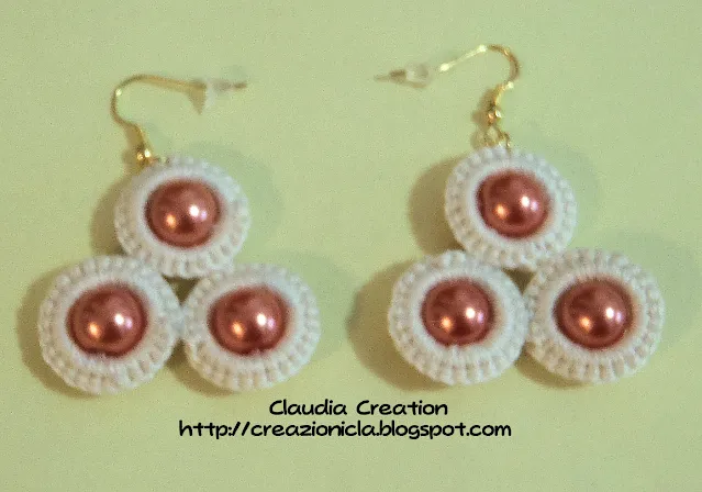 orecchini tris panna