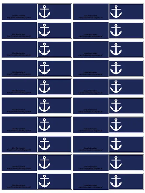 Bigliettini per bomboniere stampabili stile marino