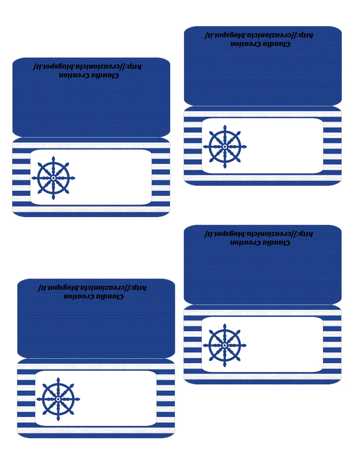 Segnaposti stampabili tema mare