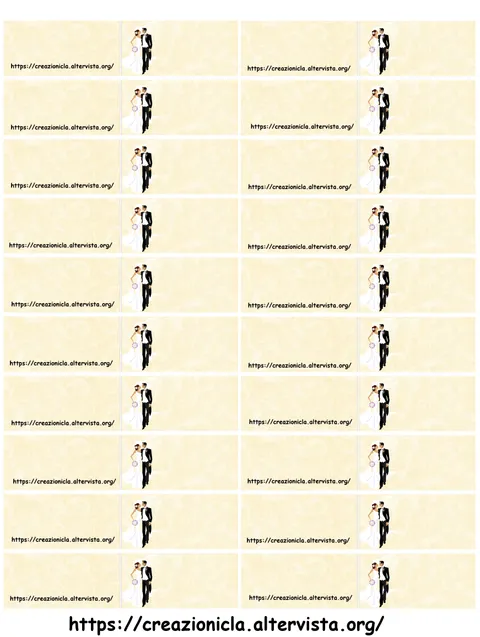 Bigliettini bomboniere sposi