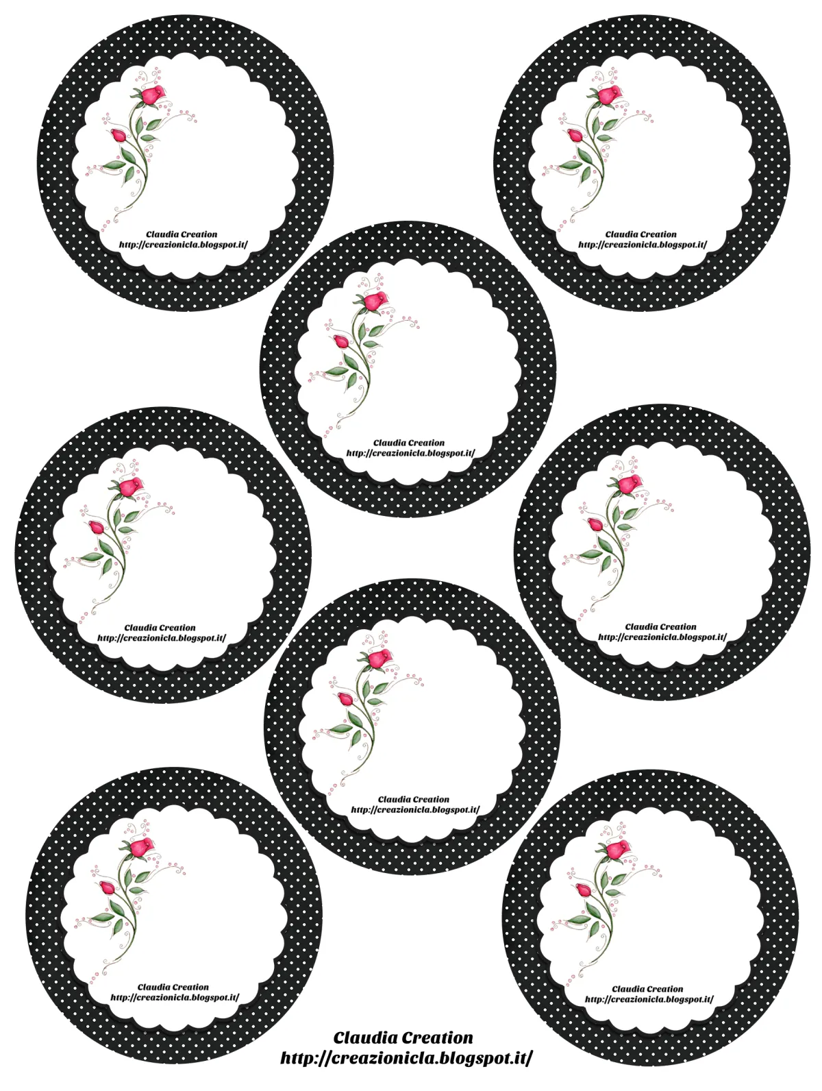 Etichette stampabili fiorite