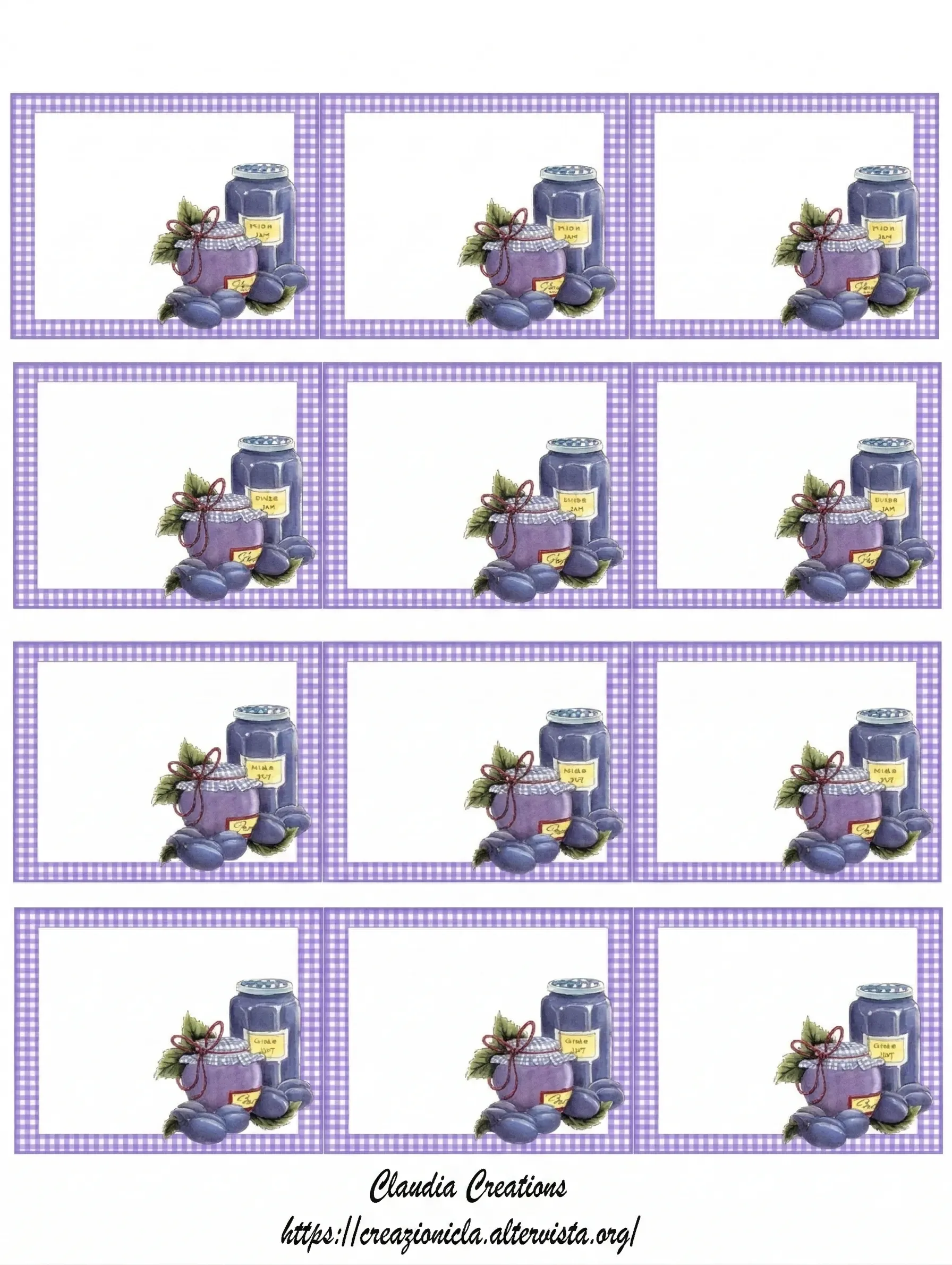 Etichette marmellate, grandi