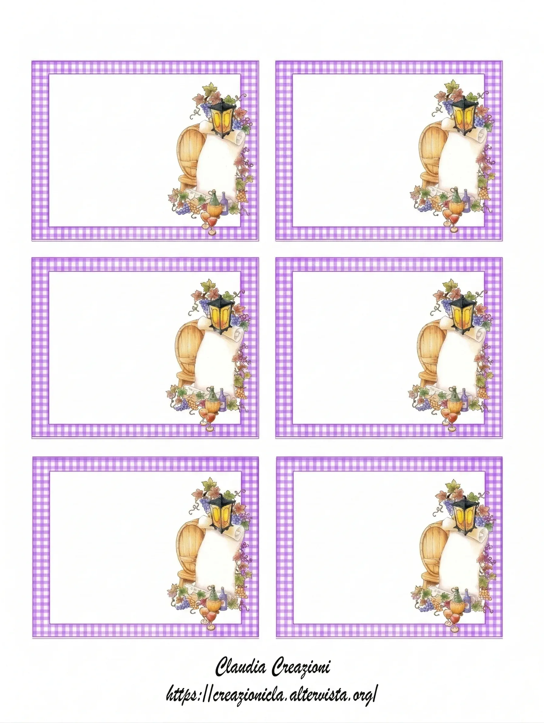 Etichette per vino stampabili